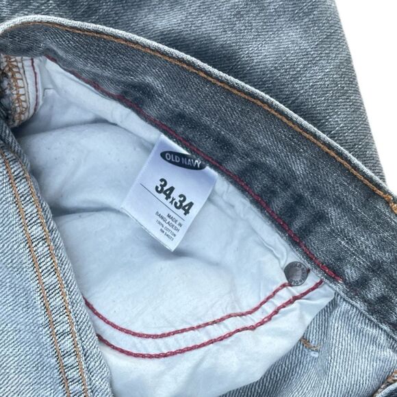 OLD NAVY MEN GRAY WASH JEAN Size 34-34 - Picture 4 of 4